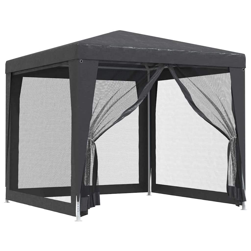 vidaXL Party Tent with 4 Mesh Sidewalls Anthracite 2,5x2,5 m HDPE