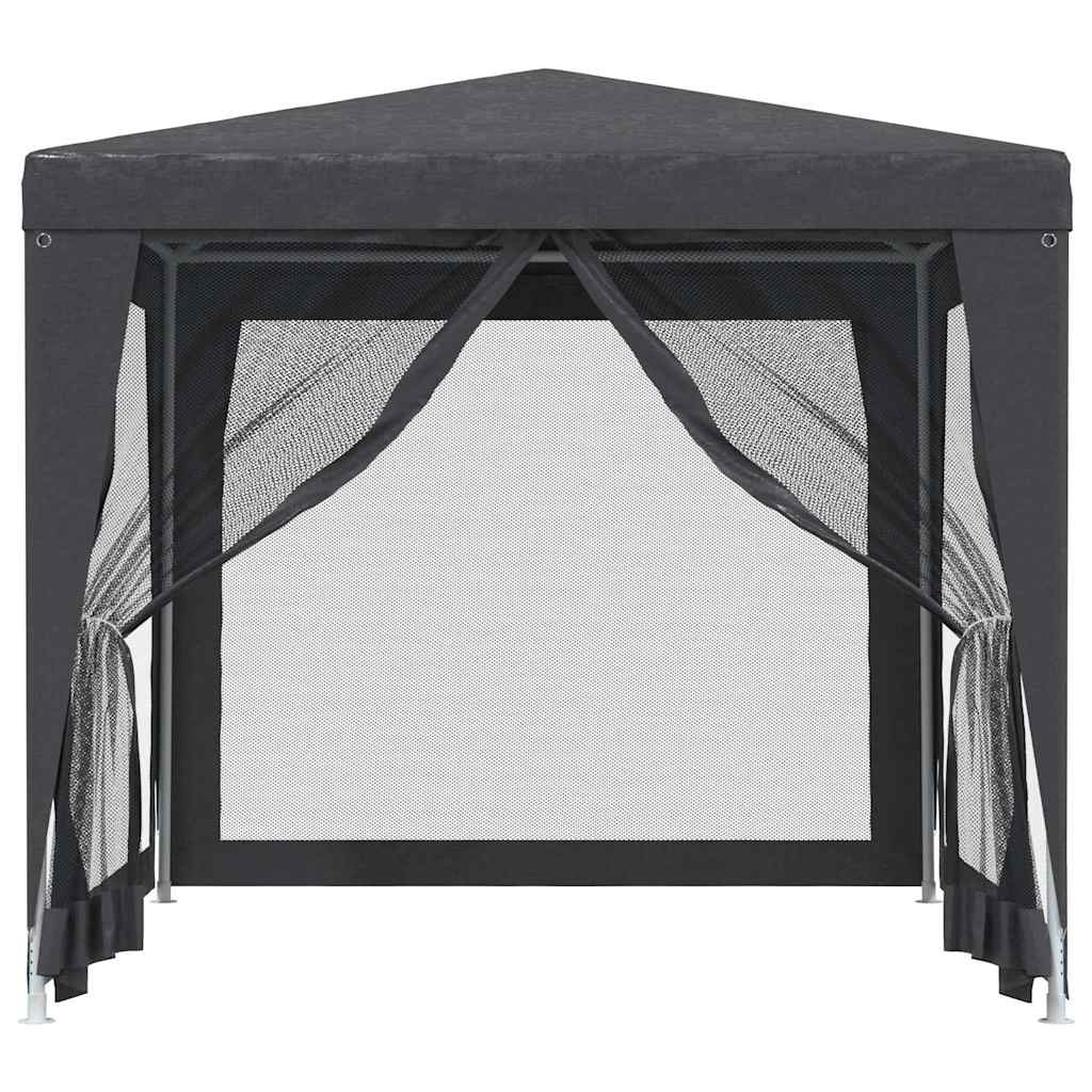 vidaXL Party Tent with 4 Mesh Sidewalls Anthracite 2,5x2,5 m HDPE