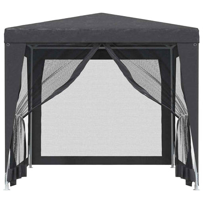 vidaXL Party Tent with 4 Mesh Sidewalls Anthracite 2,5x2,5 m HDPE
