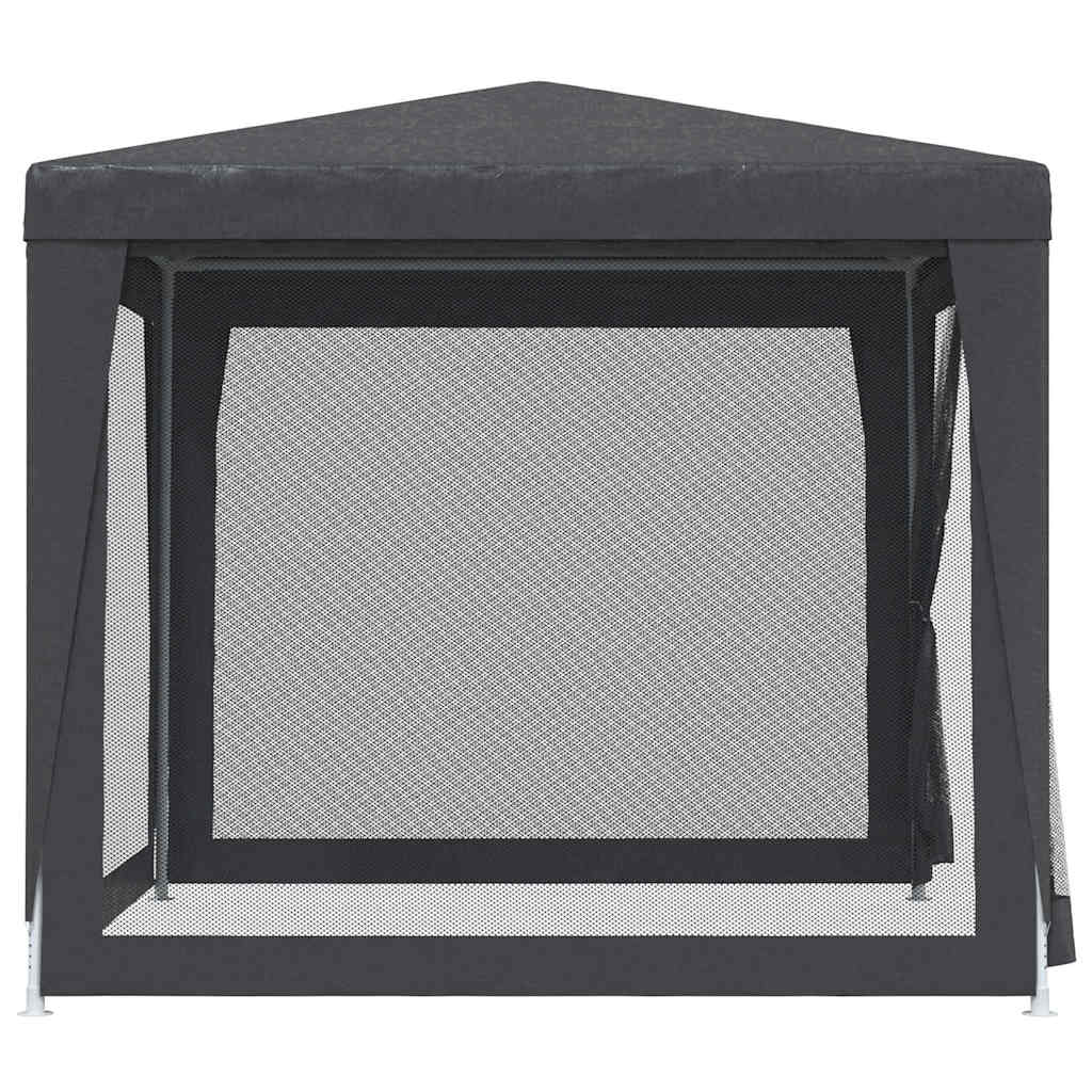 vidaXL Party Tent with 4 Mesh Sidewalls Anthracite 2,5x2,5 m HDPE