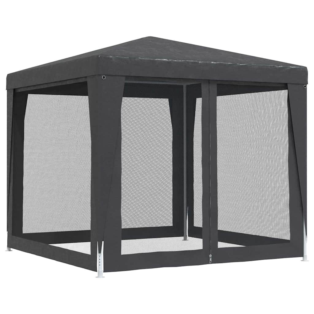 vidaXL Party Tent with 4 Mesh Sidewalls Anthracite 2,5x2,5 m HDPE