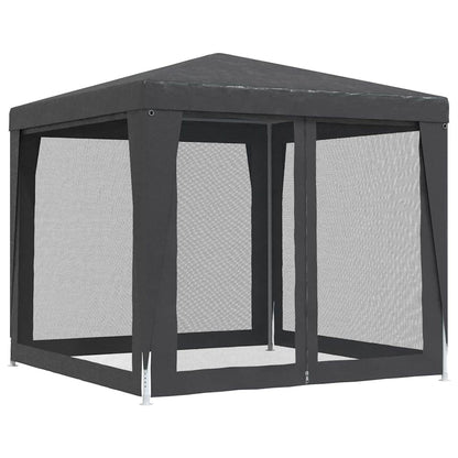 vidaXL Party Tent with 4 Mesh Sidewalls Anthracite 2,5x2,5 m HDPE