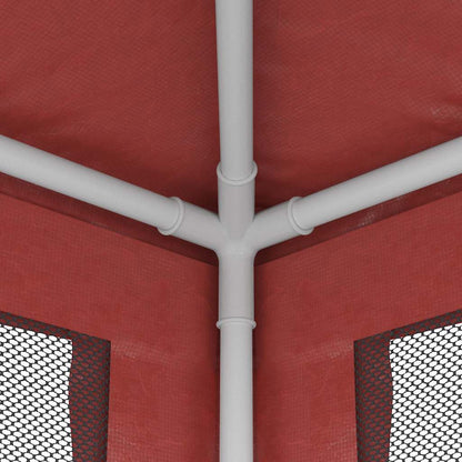 vidaXL Party Tent with 4 Mesh Sidewalls Red 2,5x2,5 m HDPE