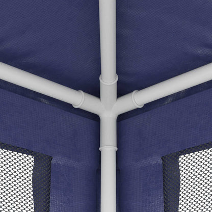 vidaXL Party Tent with 4 Mesh Sidewalls Blue 3x3 m HDPE