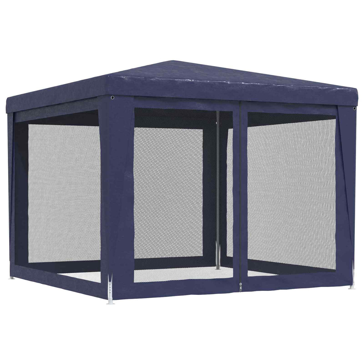 vidaXL Party Tent with 4 Mesh Sidewalls Blue 3x3 m HDPE