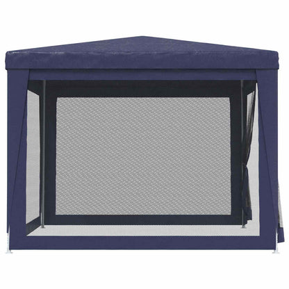 vidaXL Party Tent with 4 Mesh Sidewalls Blue 3x3 m HDPE