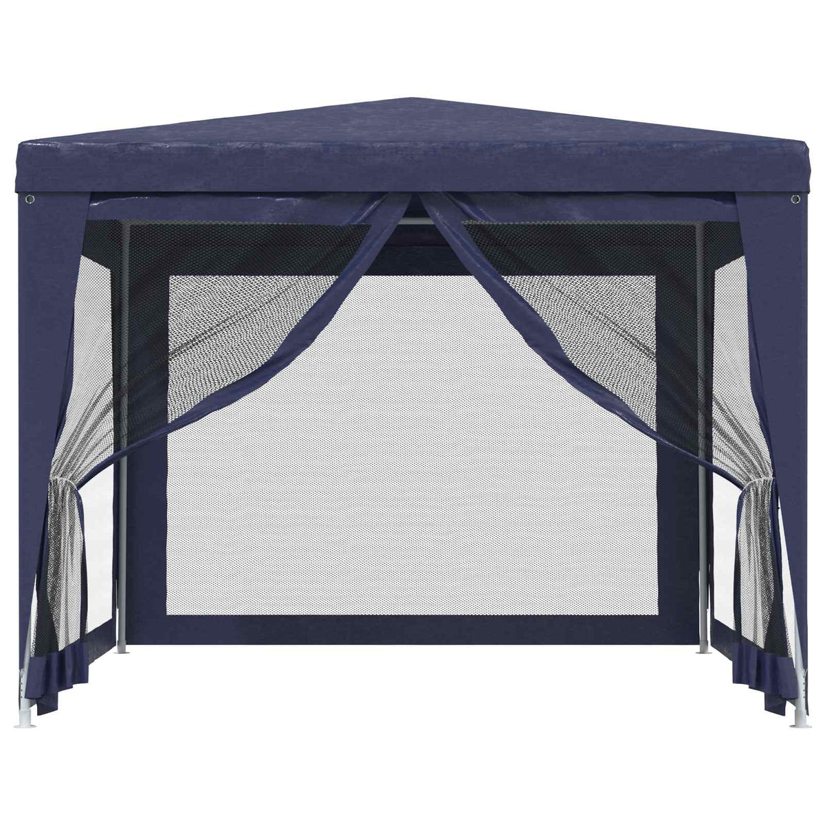 vidaXL Party Tent with 4 Mesh Sidewalls Blue 3x3 m HDPE