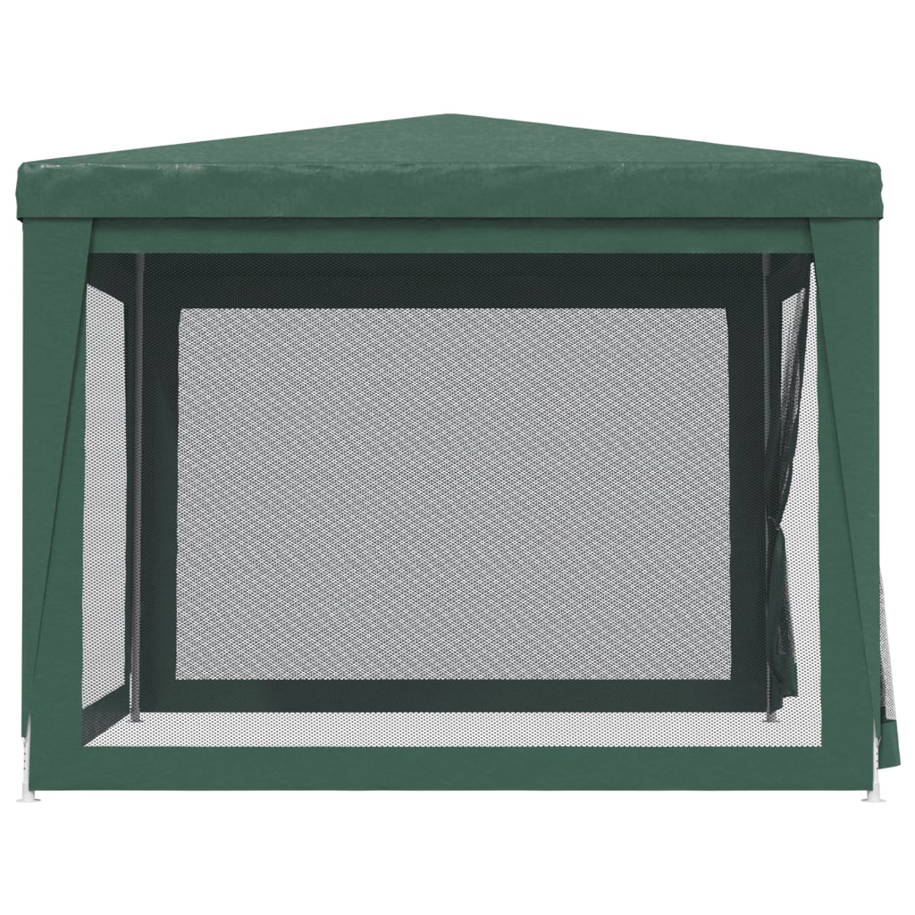 vidaXL Party Tent with 4 Mesh Sidewalls Green 3x3 m HDPE