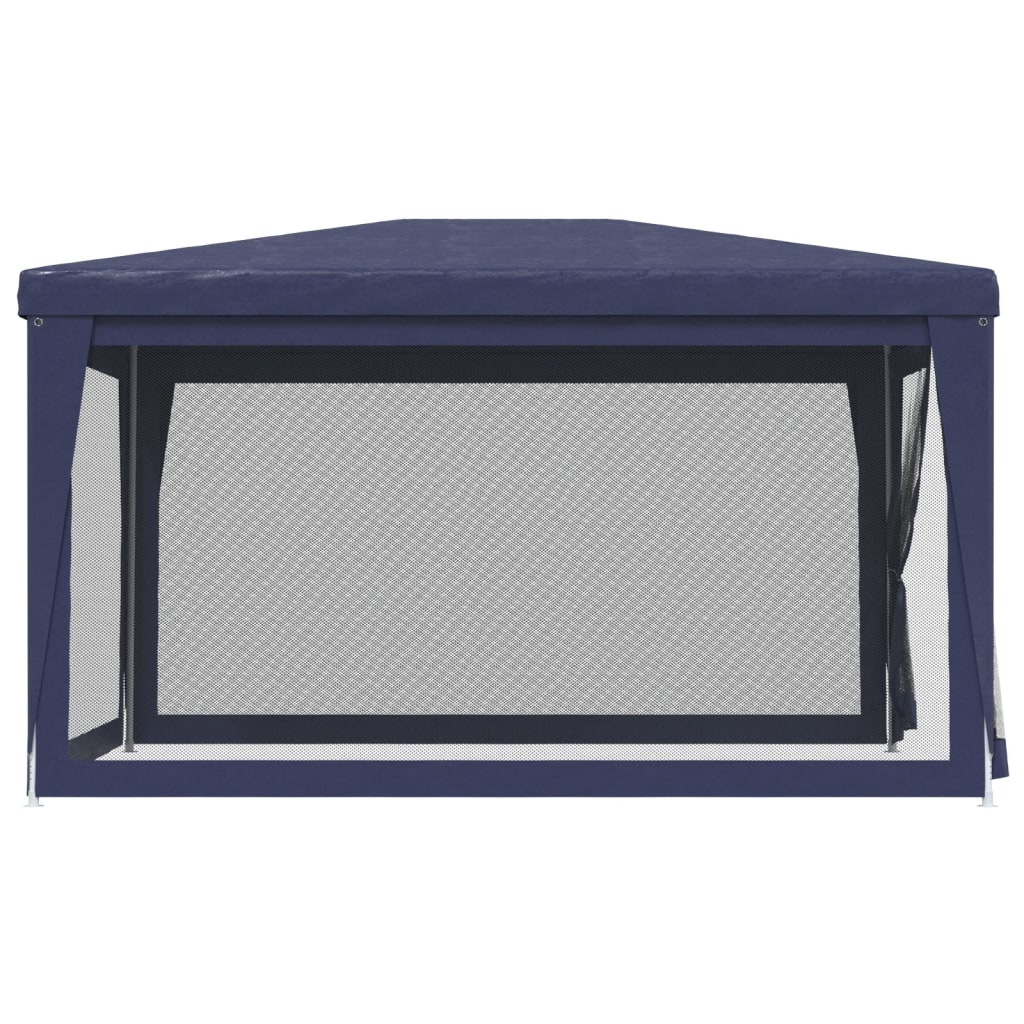 vidaXL Party Tent with 4 Mesh Sidewalls Blue 3x4 m HDPE