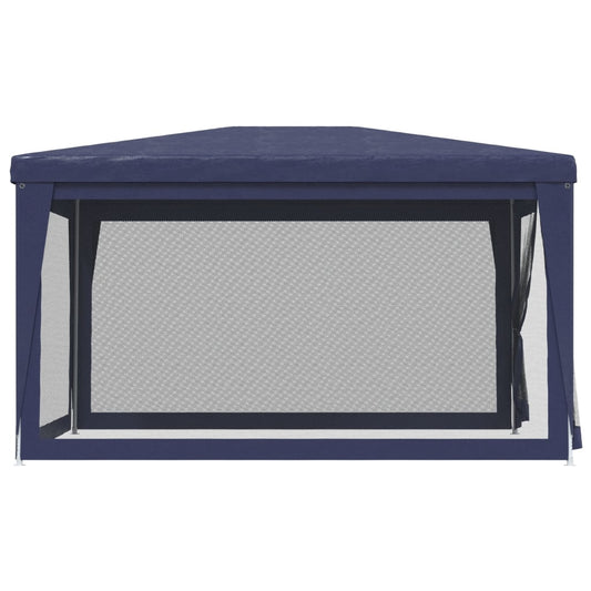 vidaXL Party Tent with 4 Mesh Sidewalls Blue 3x4 m HDPE