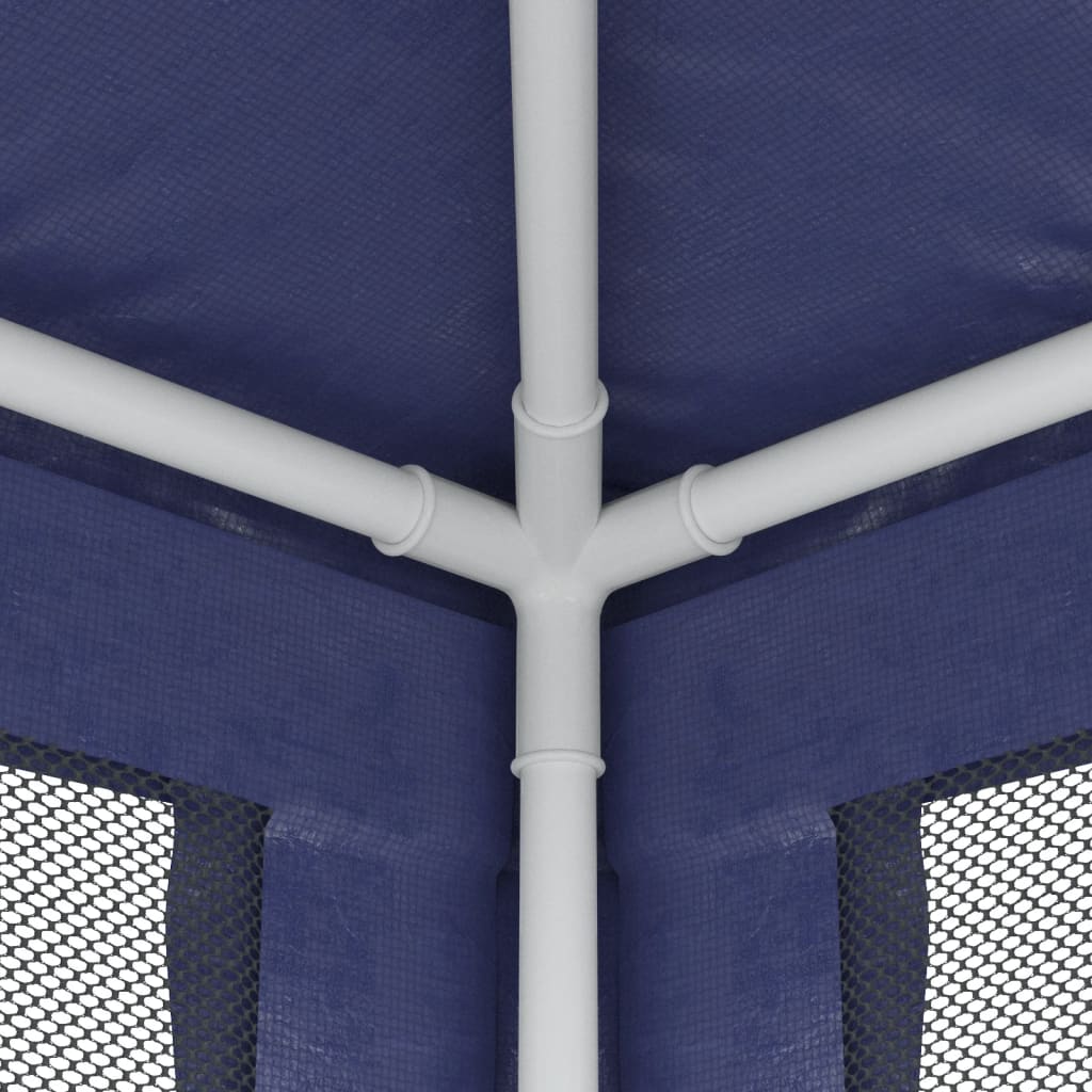 vidaXL Party Tent with 4 Mesh Sidewalls Blue 3x4 m HDPE