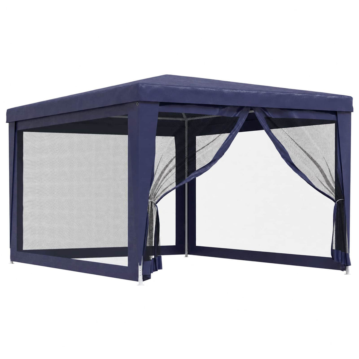 vidaXL Party Tent with 4 Mesh Sidewalls Blue 3x4 m HDPE