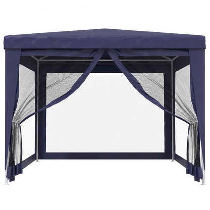 vidaXL Party Tent with 4 Mesh Sidewalls Blue 3x4 m HDPE