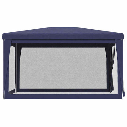 vidaXL Party Tent with 4 Mesh Sidewalls Blue 3x4 m HDPE