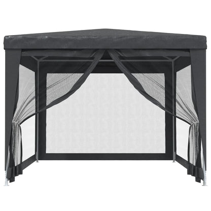 vidaXL Party Tent with 4 Mesh Sidewalls Anthracite 3x4 m HDPE
