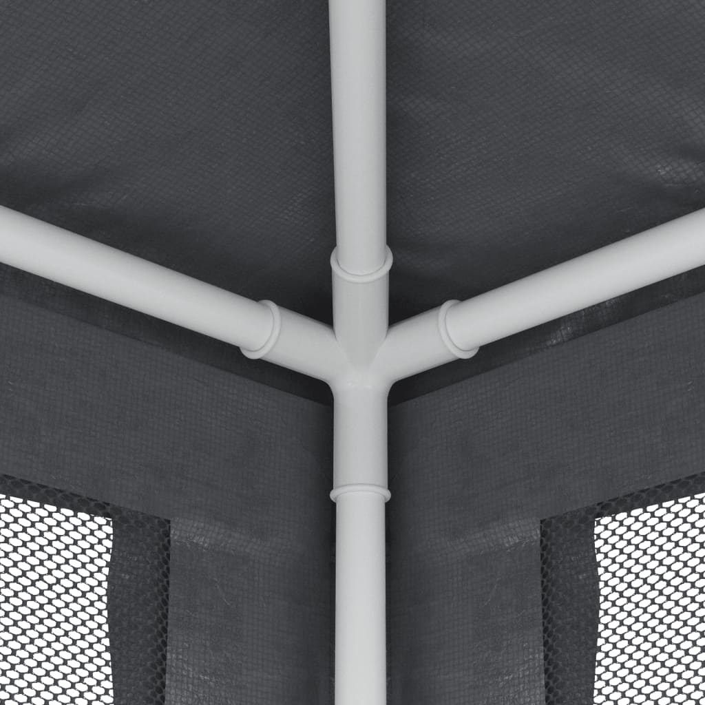 vidaXL Party Tent with 4 Mesh Sidewalls Anthracite 3x4 m HDPE