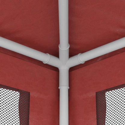 vidaXL Party Tent with 4 Mesh Sidewalls Red 3x4 m HDPE