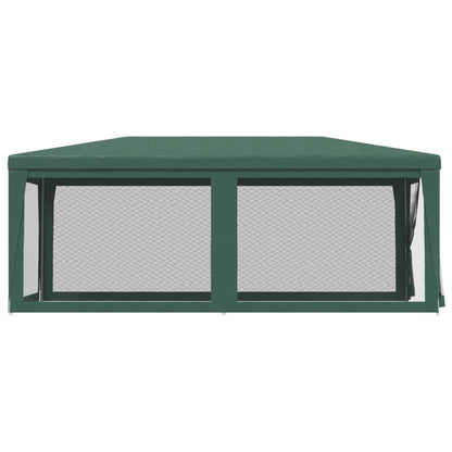 vidaXL Party Tent with 6 Mesh Sidewalls Green 3x6 m HDPE