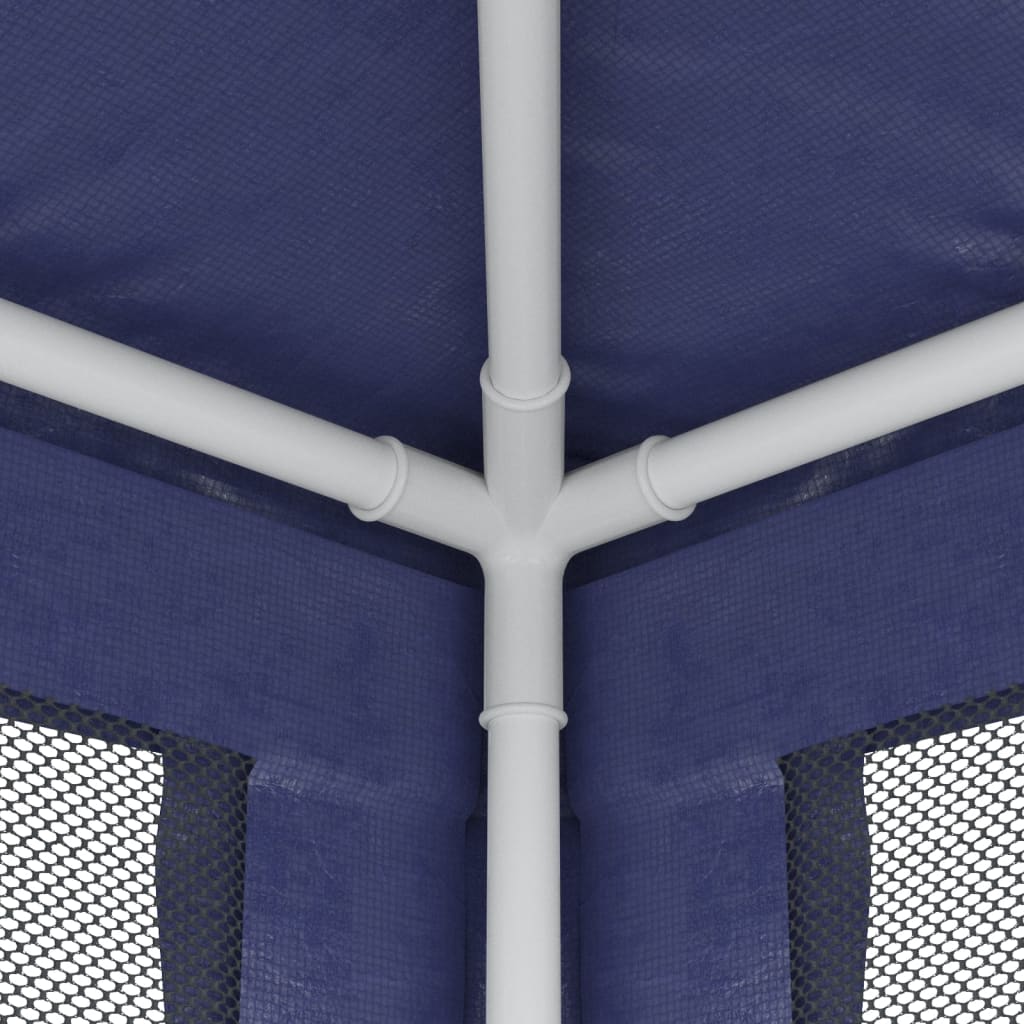 vidaXL Party Tent with 8 Mesh Sidewalls Blue 3x9 m HDPE