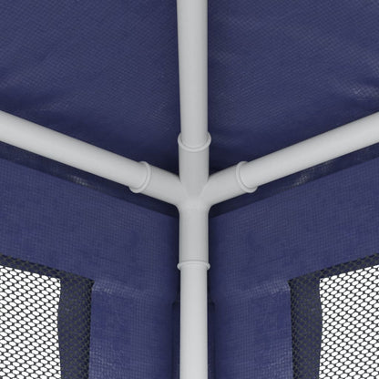 vidaXL Party Tent with 8 Mesh Sidewalls Blue 3x9 m HDPE