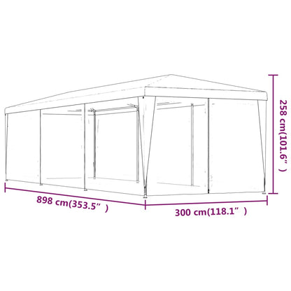 vidaXL Party Tent | Green | High-density polyethylene (HDPE) | 3x9 m