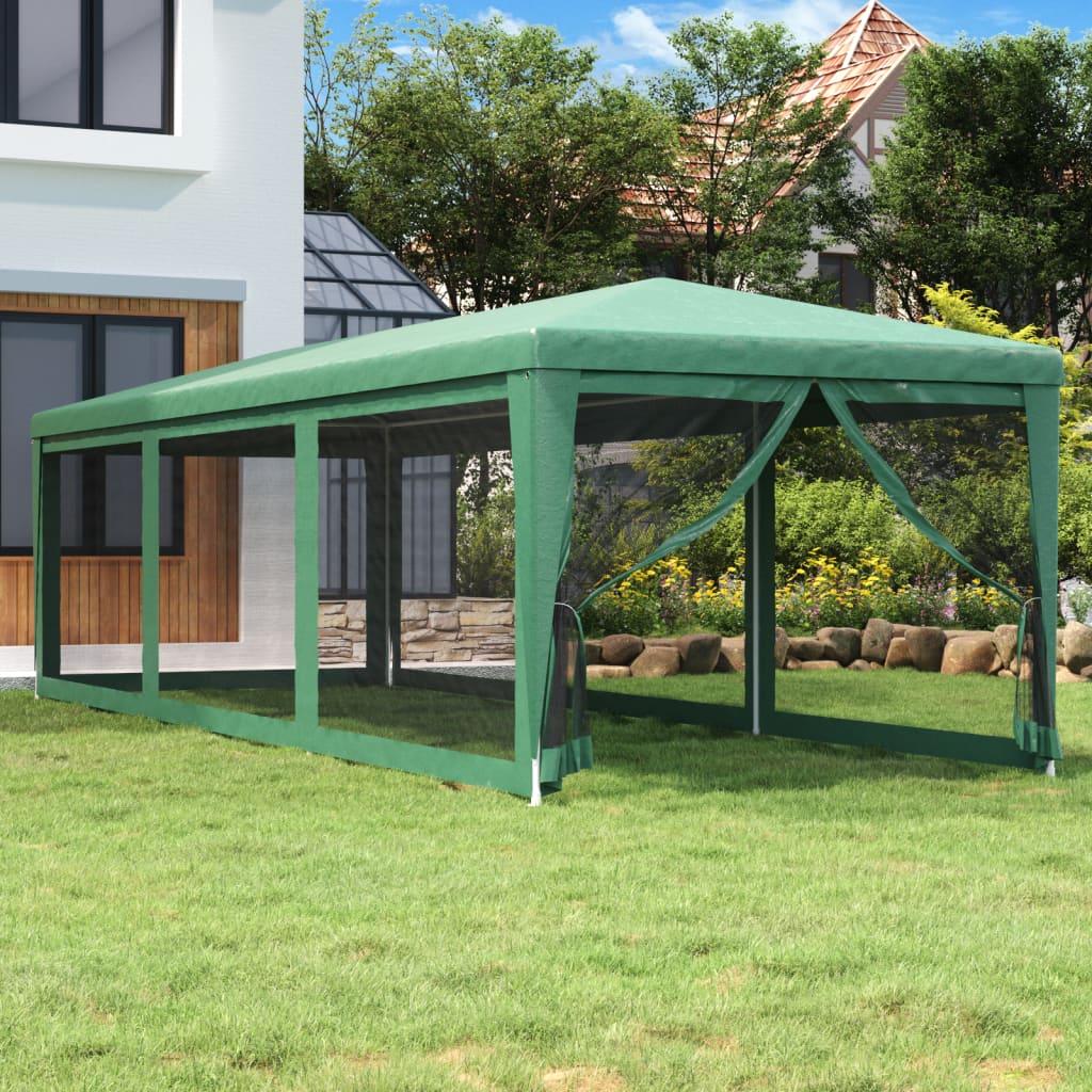 vidaXL Party Tent | Green | High-density polyethylene (HDPE) | 3x9 m