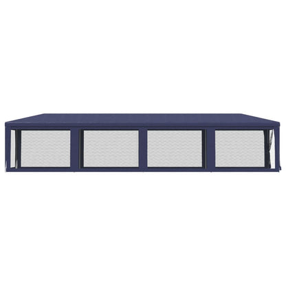 vidaXL Party Tent with 10 Mesh Sidewalls Blue 3x12 m HDPE