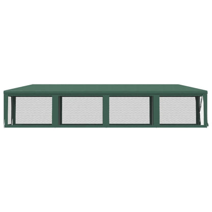 vidaXL Party Tent with 10 Mesh Sidewalls Green 3x12 m HDPE