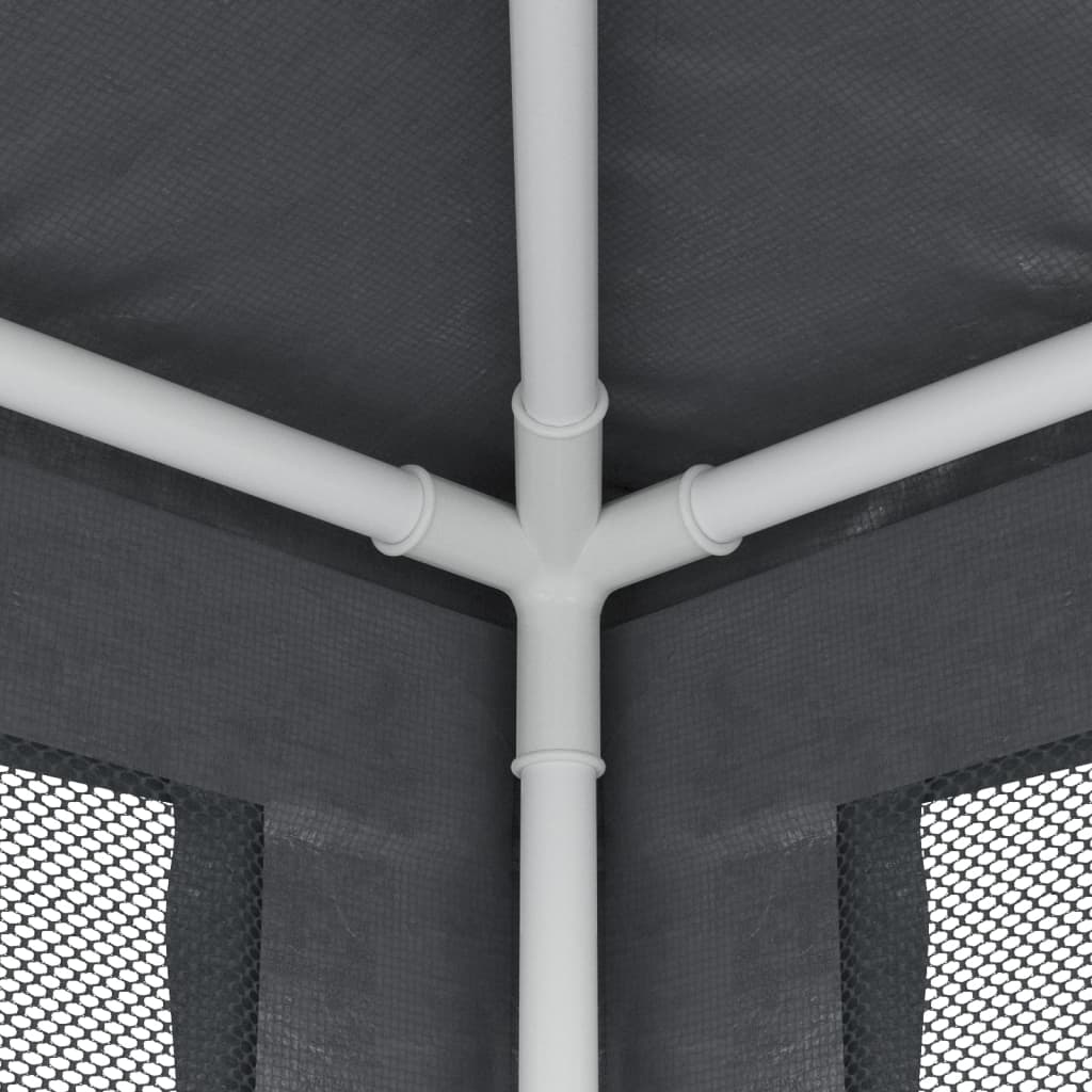 vidaXL Party Tent with 10 Mesh Sidewalls Anthracite 3x12 m HDPE