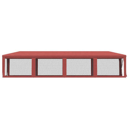 vidaXL Party Tent with 10 Mesh Sidewalls Red 3x12 m HDPE