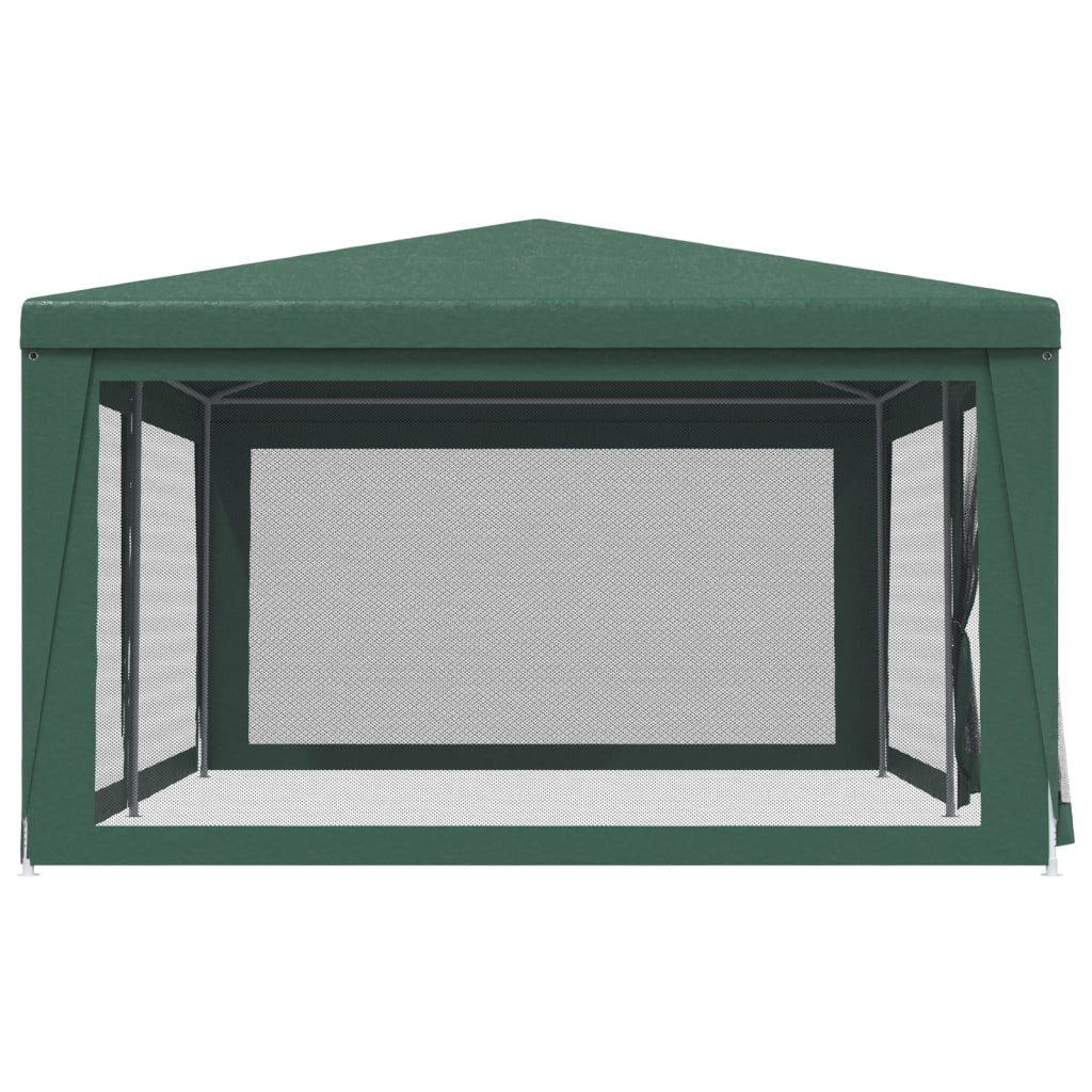 vidaXL Party Tent with 6 Mesh Sidewalls Green 6x4 m HDPE