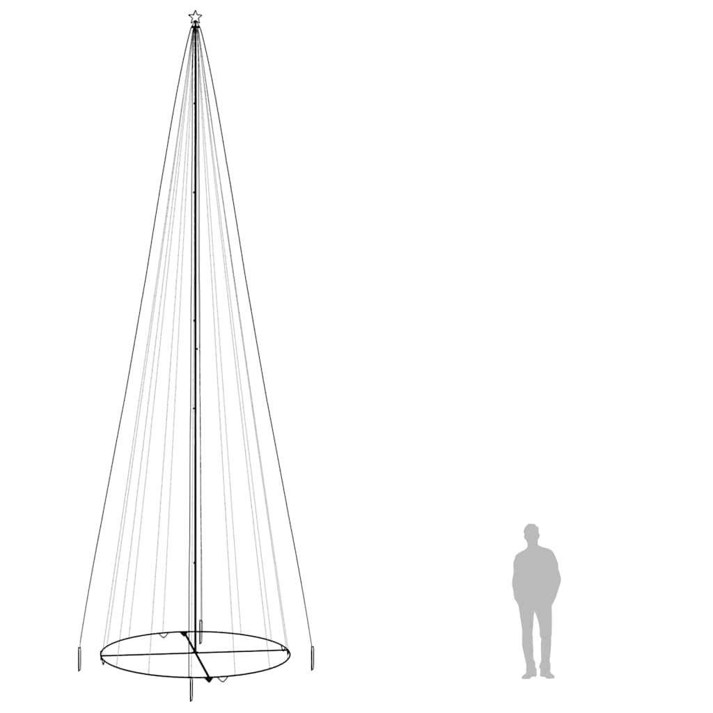 vidaXL Christmas Cone Tree Warm White 1134 LEDs 230x800 cm