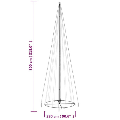 vidaXL Christmas Cone Tree Warm White 1134 LEDs 230x800 cm