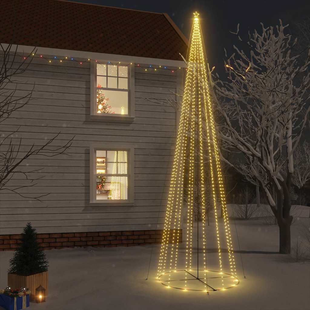 vidaXL Christmas Cone Tree Warm White 1134 LEDs 230x800 cm