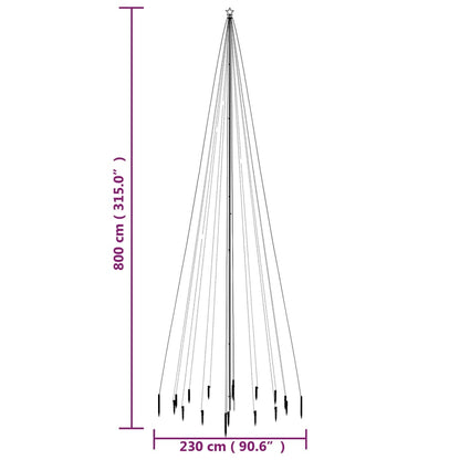 vidaXL Christmas Tree with Spike Blue 1134 LEDs 800 cm
