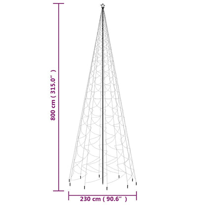 vidaXL Christmas Tree with Spike Blue 3000 LEDs 800 cm
