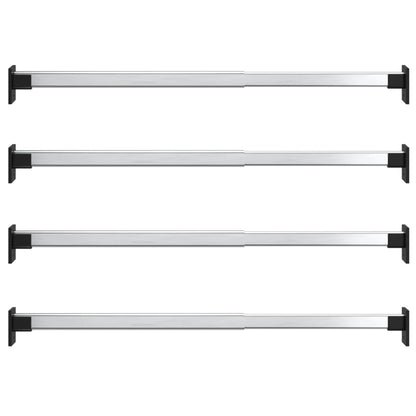 vidaXL Telescopic Wardrobe Rails 4 pcs Silver 58-100 cm