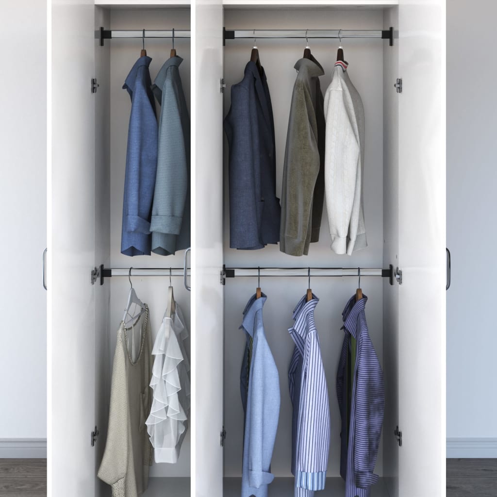 vidaXL Telescopic Wardrobe Rails 4 pcs Silver 58-100 cm