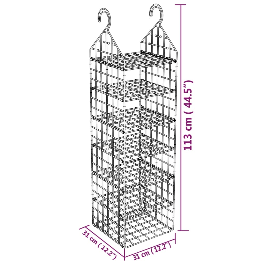 vidaXL Hanging Closet Organiser with 7 Shelves 2 pcs