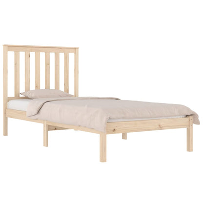vidaXL Bed Frame | Natural Pine | Solid Pine Wood | Small Single | Durable