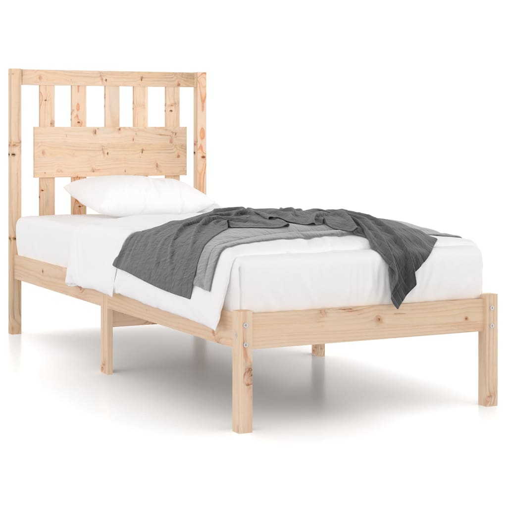 vidaXL Bed Frame | Pine | Solid pinewood | Single | Stylish Features | Bed Frame