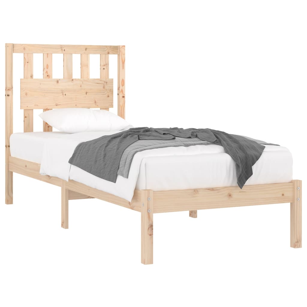 vidaXL Bed Frame | Pine | Solid pinewood | Single | Stylish Features | Bed Frame