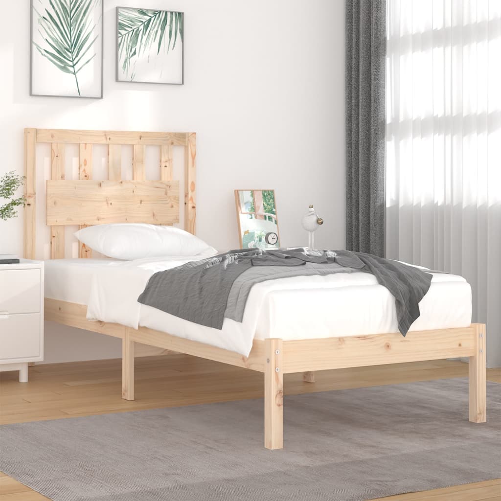 vidaXL Bed Frame | Pine | Solid pinewood | Single | Stylish Features | Bed Frame