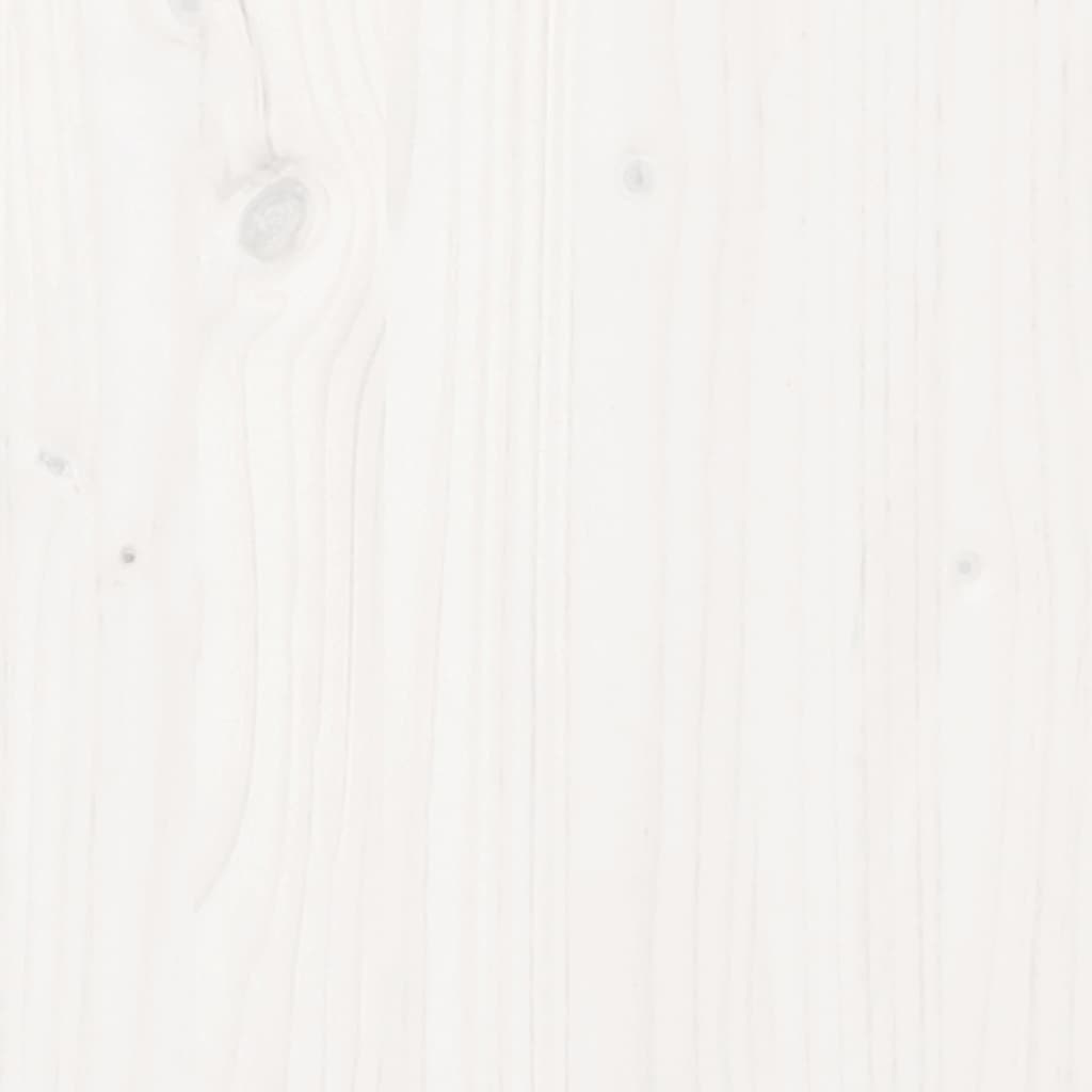vidaXL Bed Frame | White | Solid pine wood | 120 x 200 cm |  Decorative Inlays