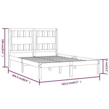 vidaXL Bed Frame | Natural Pine | Solid Pine Wood | Double |  Durable