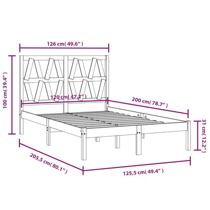 vidaXL Bed Frame | Natural Pine | Solid Pine Wood | Double | Bed Frame