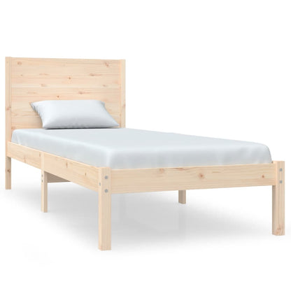 vidaXL Bed Frame | Natural Wood | Solid pine wood | Small Single | Durable