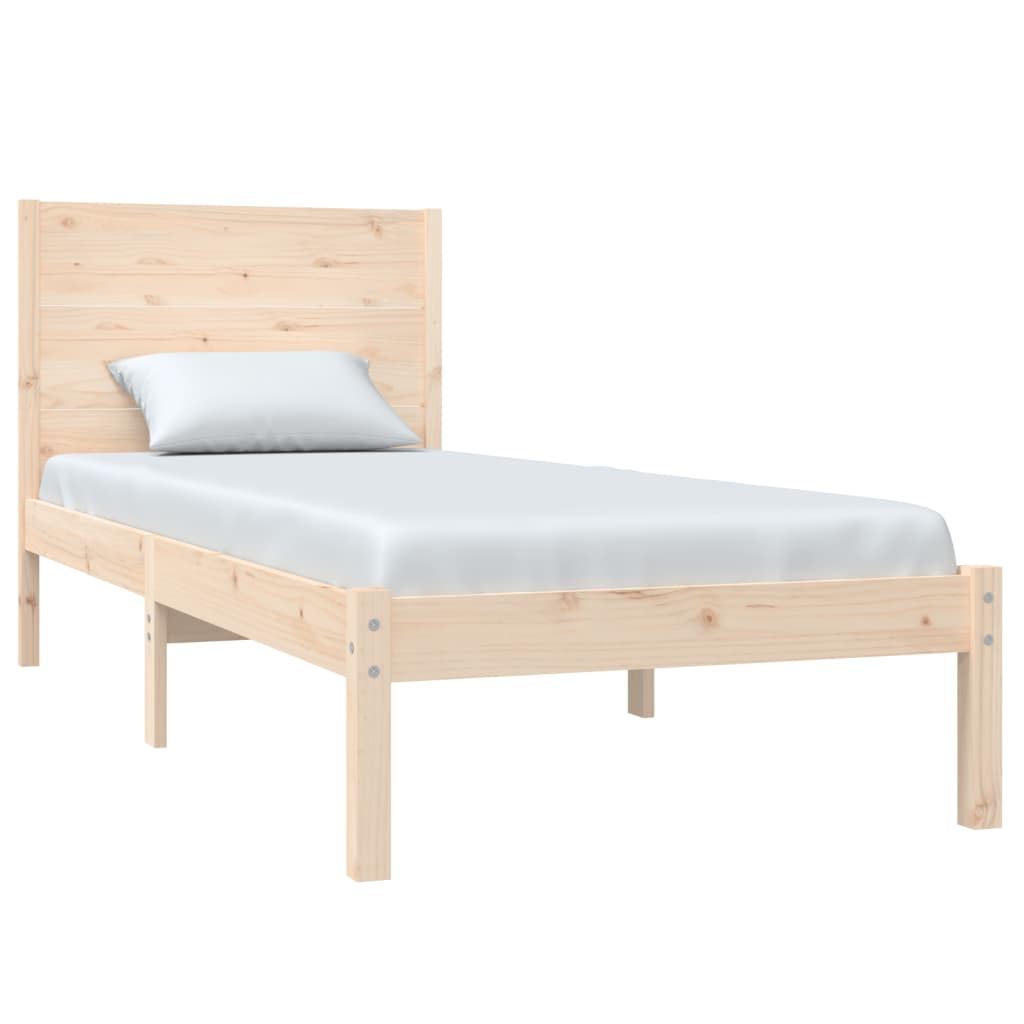 vidaXL Bed Frame | Natural Wood | Solid pine wood | Small Single | Durable