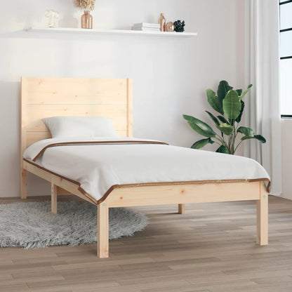 vidaXL Bed Frame | Natural Wood | Solid pine wood | Small Single | Durable