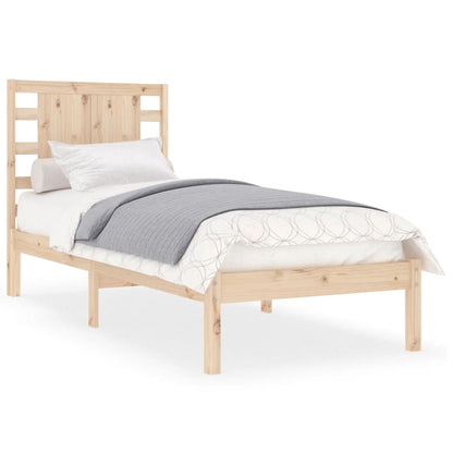 vidaXL Bed Frame | Natural wood colour | Solid Pine Wood | 90x200 cm | Durable